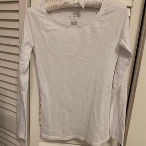 American Eagle XS Plain White Long Sleeve Tee